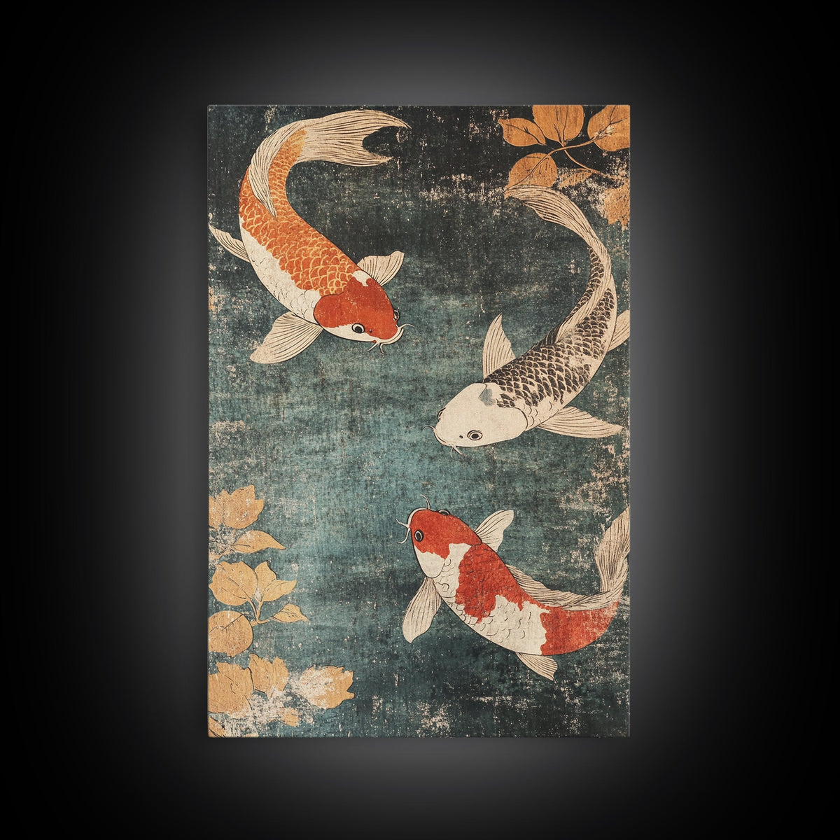 Wabi Sabi Koi Fish Print, Trendy Japanese Decor, Ocean Wall Art, Beach House Decor, Coastal Art Print, Coastal Wall Art, Koi Fish Painting