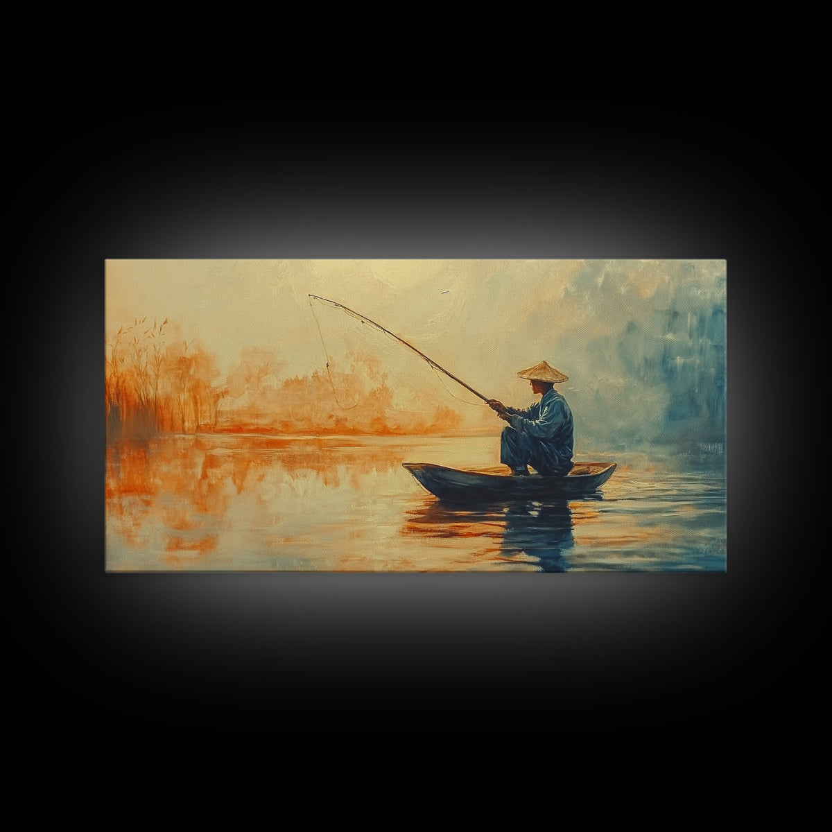 Wabi Sabi Fisherman Painting Print, Fishing Wall Art, Japanese Fisherman Watercolor Painting, Fishing Gift, Fisherman Gift IDea | | Wiccan Center