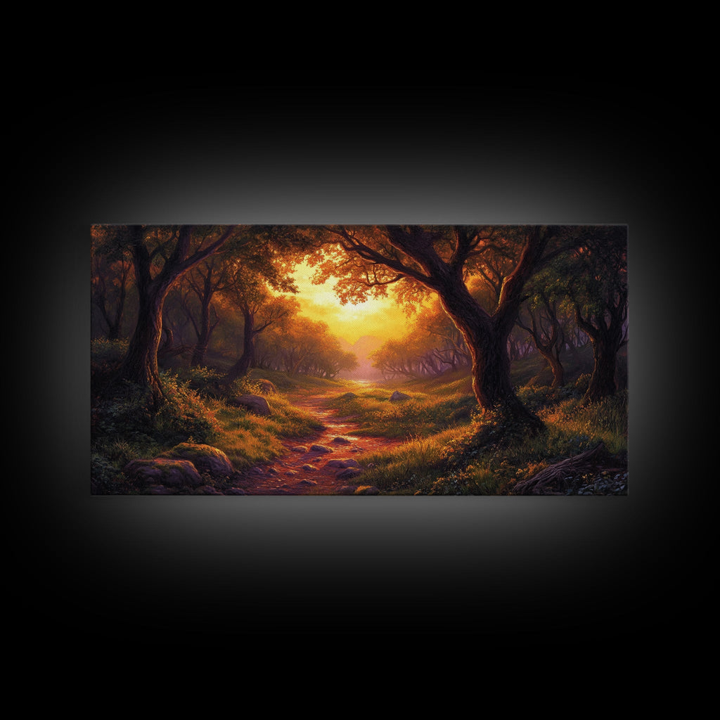 Cute Fantasy Wall Art, Framed Canvas Print, Fantasy Landscape Painting Print, Fairy Art, Fairy Landscape Wall Art Decor | | Wiccan Center