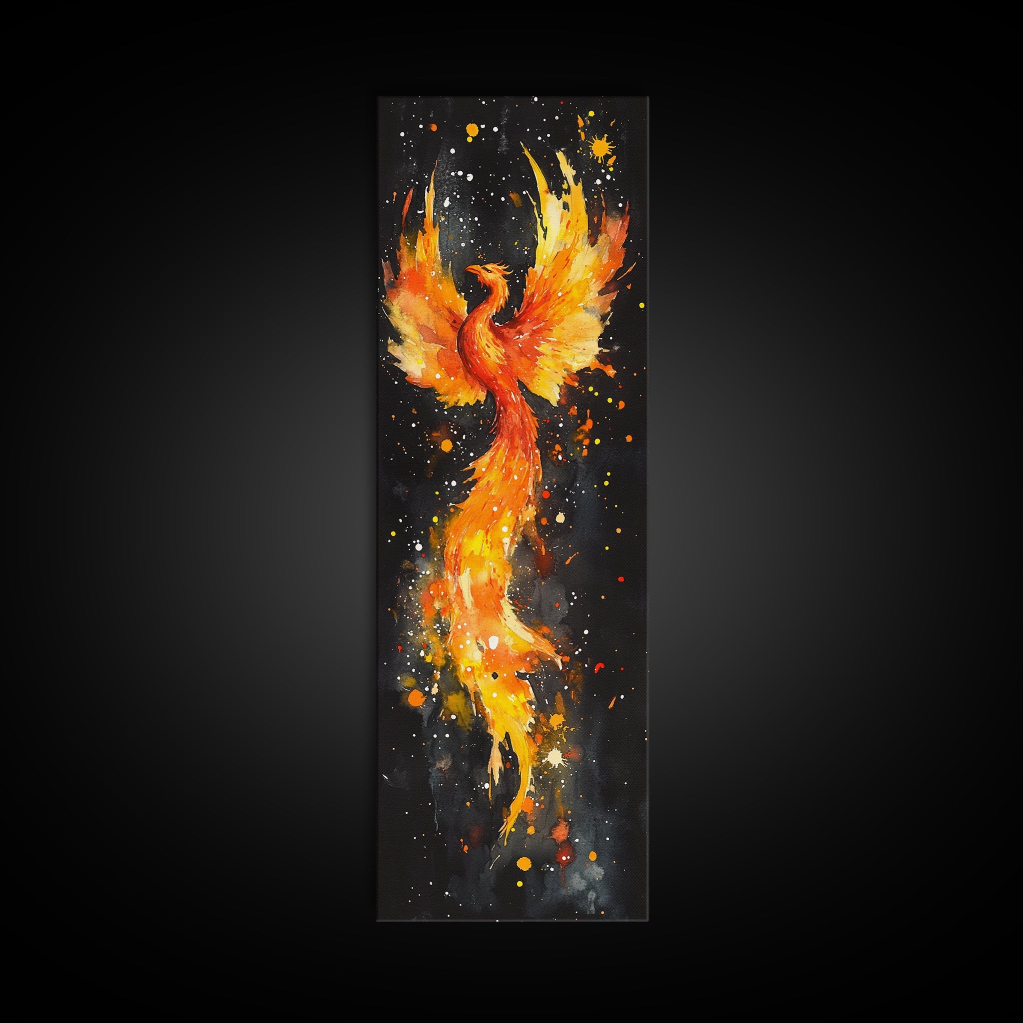 Colorful Phoenix Artwork Canvas Print, Framed Option, Cosmic Art for Bedroom Decor, Spiritual Wall Art, Mystical Bird Painting