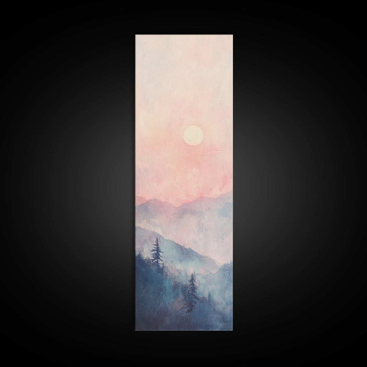 Sunset Over the Blue Ridge Mountains, Framed Canvas Print, Blue Ridge Mountains Painting, Home Decor, Ready To Hang Art, Mountain Painting | | Wiccan Center