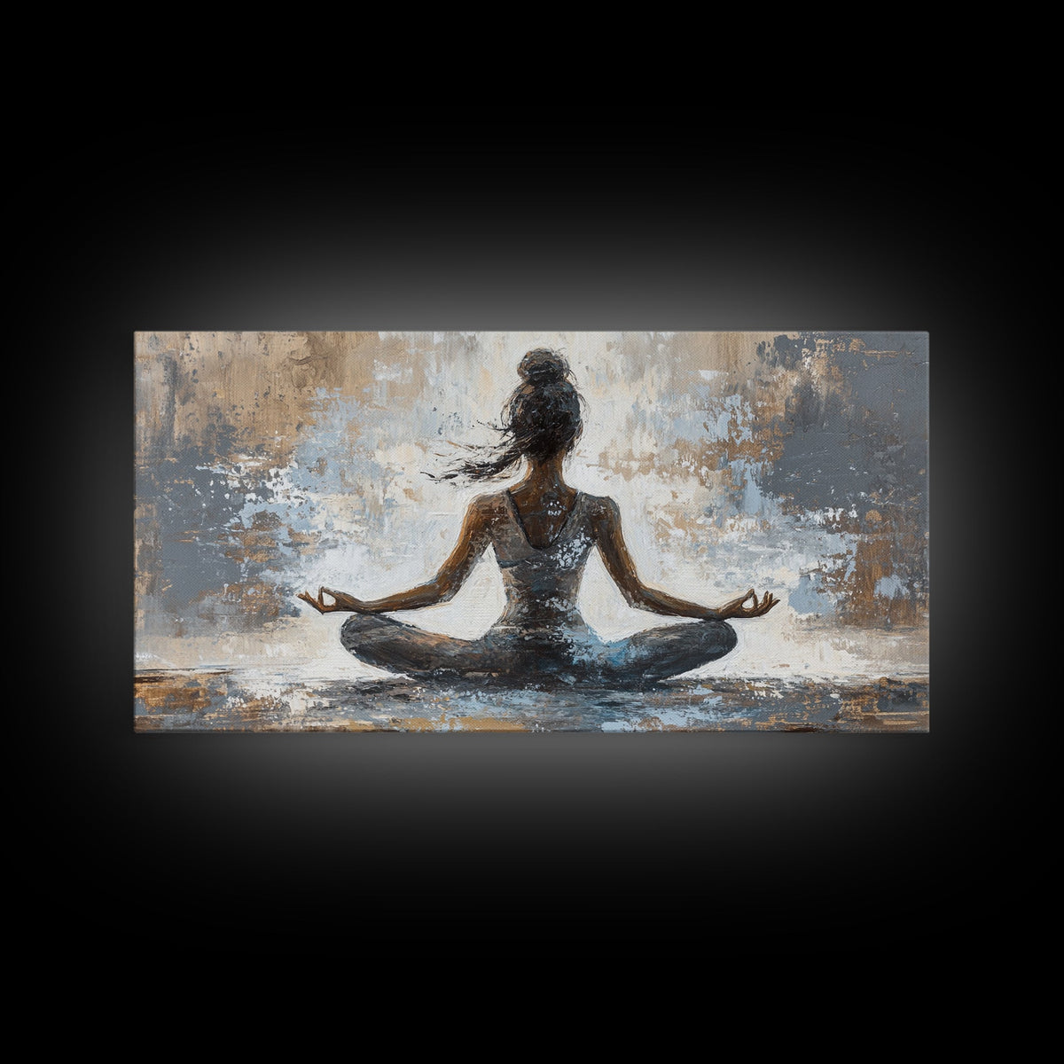 Yoga Pose Canvas Print Zen Abstract Meditation Wall Art Neutral Living Room Modern Therapy Art Gift Idea Unique Minimalist Decor | | Wiccan Center