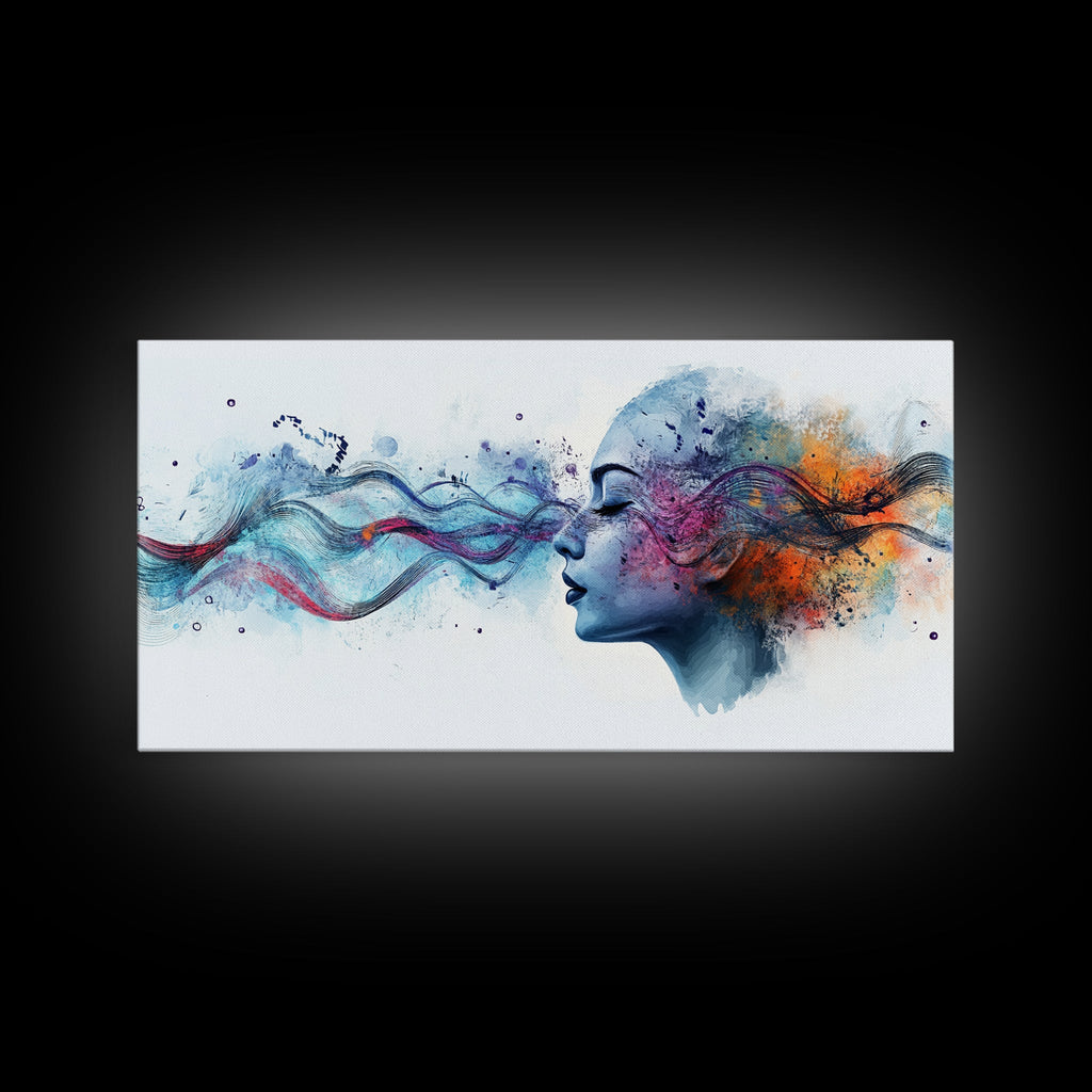 Vibrant Feminine Energy Canvas Print - Abstract Goddess Art Therapy Wall Decor - Whimsical Moody Brain Art for Home Office | | Wiccan Center
