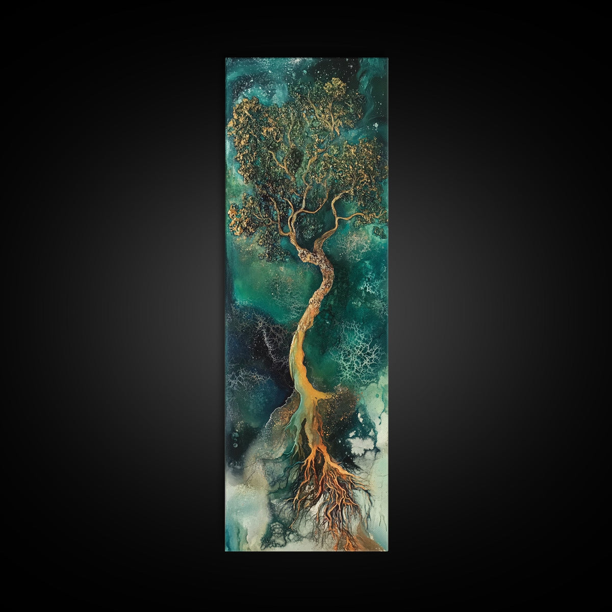Oak tree art, mystical tree, moody art, green wall art, zen wall art, framed canvas print, nature-inspired, wabi sabi art, gift idea | | Wiccan Center
