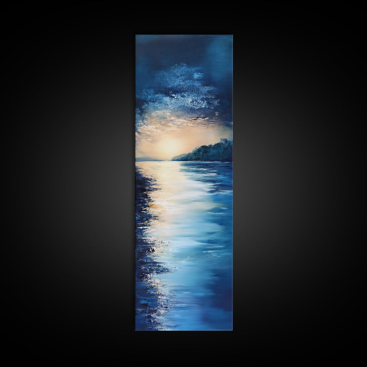 Sunset Over Water, Horizon Painting, Moody Art, Coastal Landscape Art, Guest Room Art, Nautical Decor, Canvas Print | | Wiccan Center