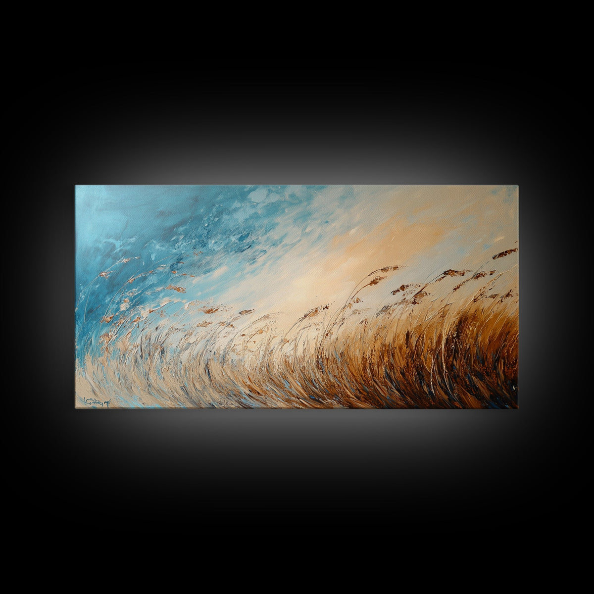 Coastal Wind, Beach Grass Painting, Coastal Cowgirl Wall Art, Nautical Decor, Wabi Sabi Art, Minimalist Art, Canvas Print, Extra Wide Art | | Wiccan Center