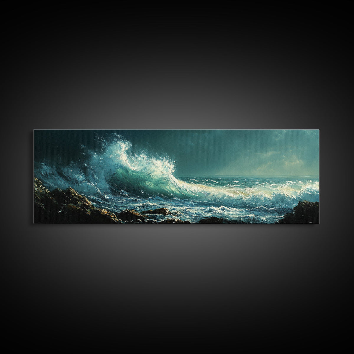 Dark Ocean Wave Canvas Print Dramatic Seascape Art, Coastal Wall Art, Stormy Water Painting, Nautical Home Decor, Large Wall Art | | Wiccan Center