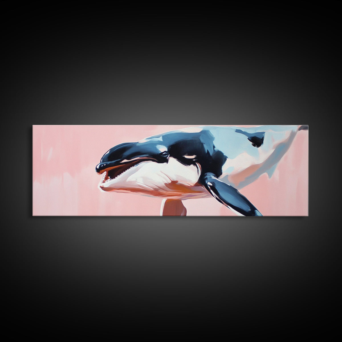 Orca Whale, Marine Life Art, Ocean Wall Decor, Animal Lover Gift, Coastal Home, Nautical Theme, Minimalist Design, Canvas Print