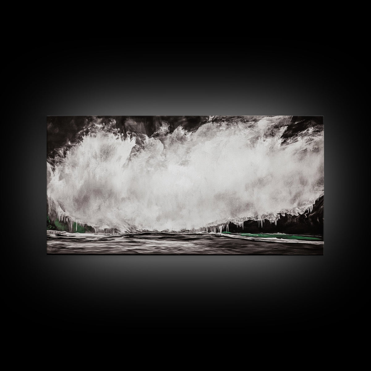 Abstract Waterfall Art, Black and White Canvas Print, Modern Wall Decor, Nature Inspired Artwork, Living Room Art, Minimalist Painting | | Wiccan Center