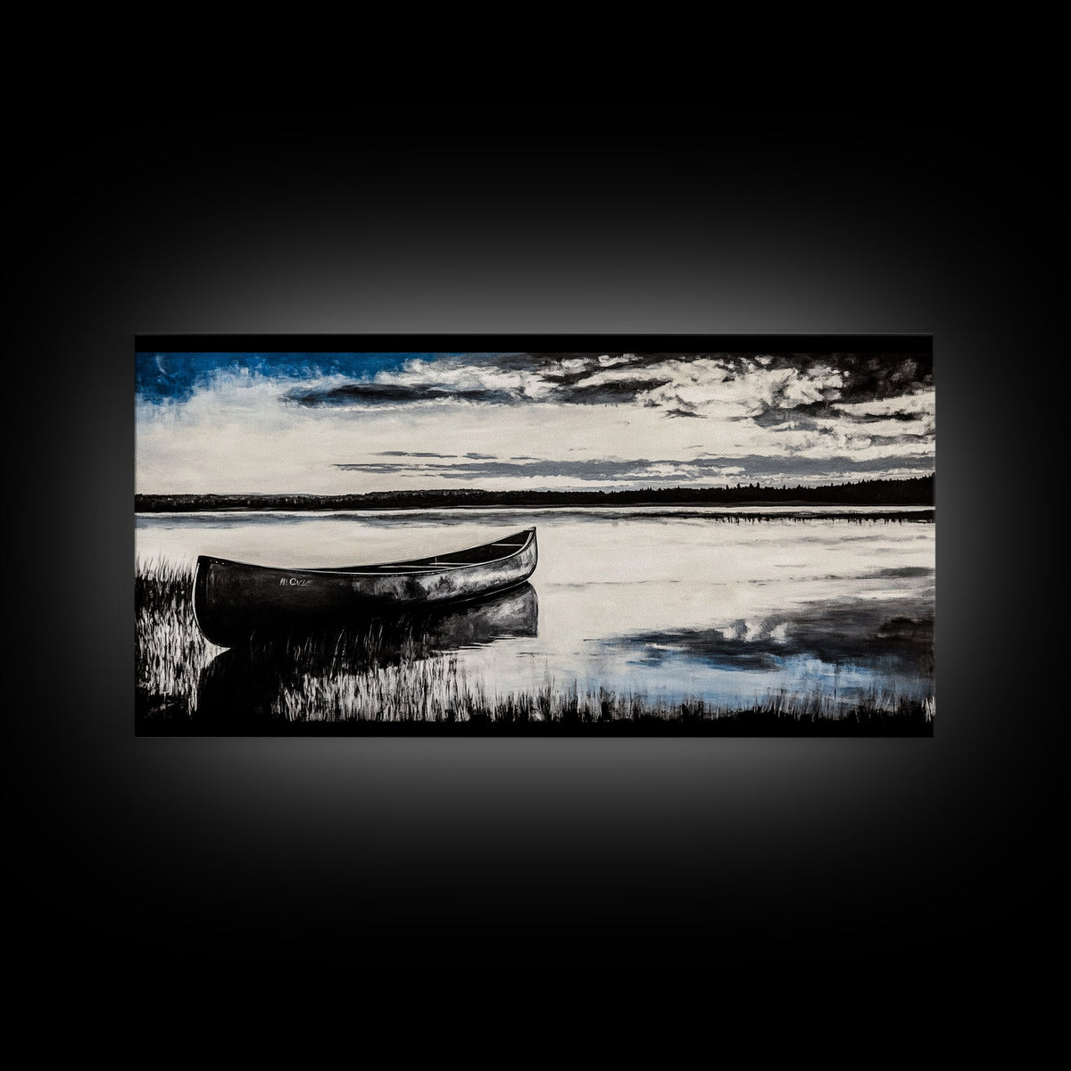 Still Water, Black and White Art, Reflection Canvas Print, Lake Scene Wall Art, Nature Decor, Peaceful Home Art, Framed Canvas Print | | Wiccan Center