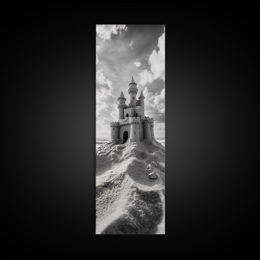 Sandcastle Fantasy, Beach Dream Print, Whimsical Coastal Decor, Kids Room or Nursery Art, Framed Canvas Print, Fairytale Vibe | | Wiccan Center