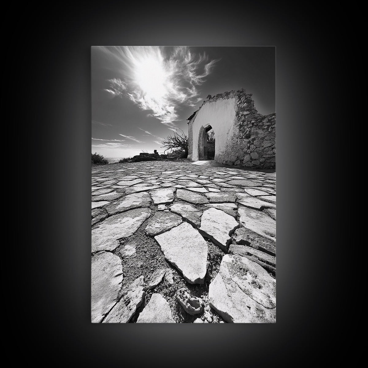 Desert Archway, Stone Ruins, Sunny Sky, Canvas Print, Rustic Travel Wall Art, Mediterranean Decor, Minimalist Earthy Aesthetic | | Wiccan Center