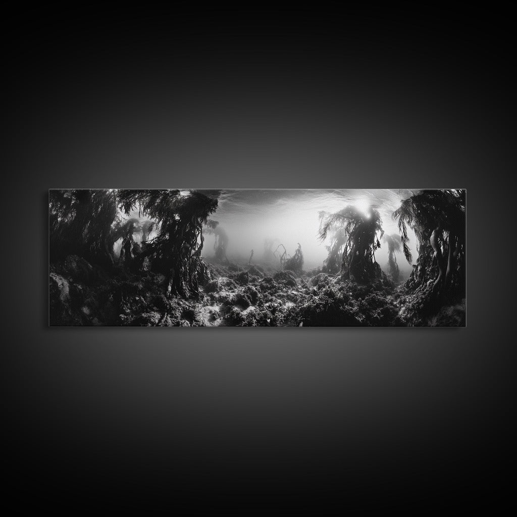 Kelp Forest, Underwater Magic, Ocean Depths, Framed Canvas Print, Marine nature photography, Bathroom wall decor, Moody coastal aesthetic | | Wiccan Center