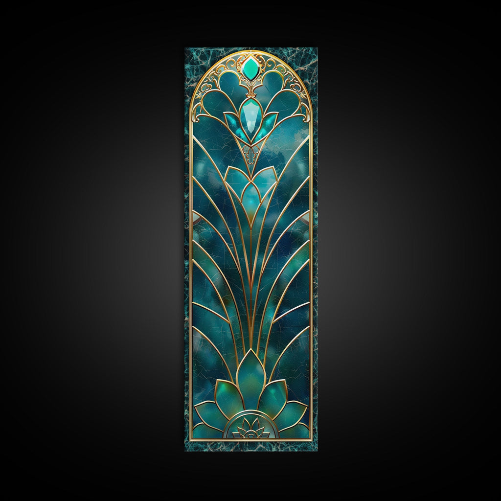 Art Deco Stained Glass Print, Framed Canvas, Wood Frame Wall Art, Retro Style Decor, Roaring 20s Inspired Wall Art | | Wiccan Center