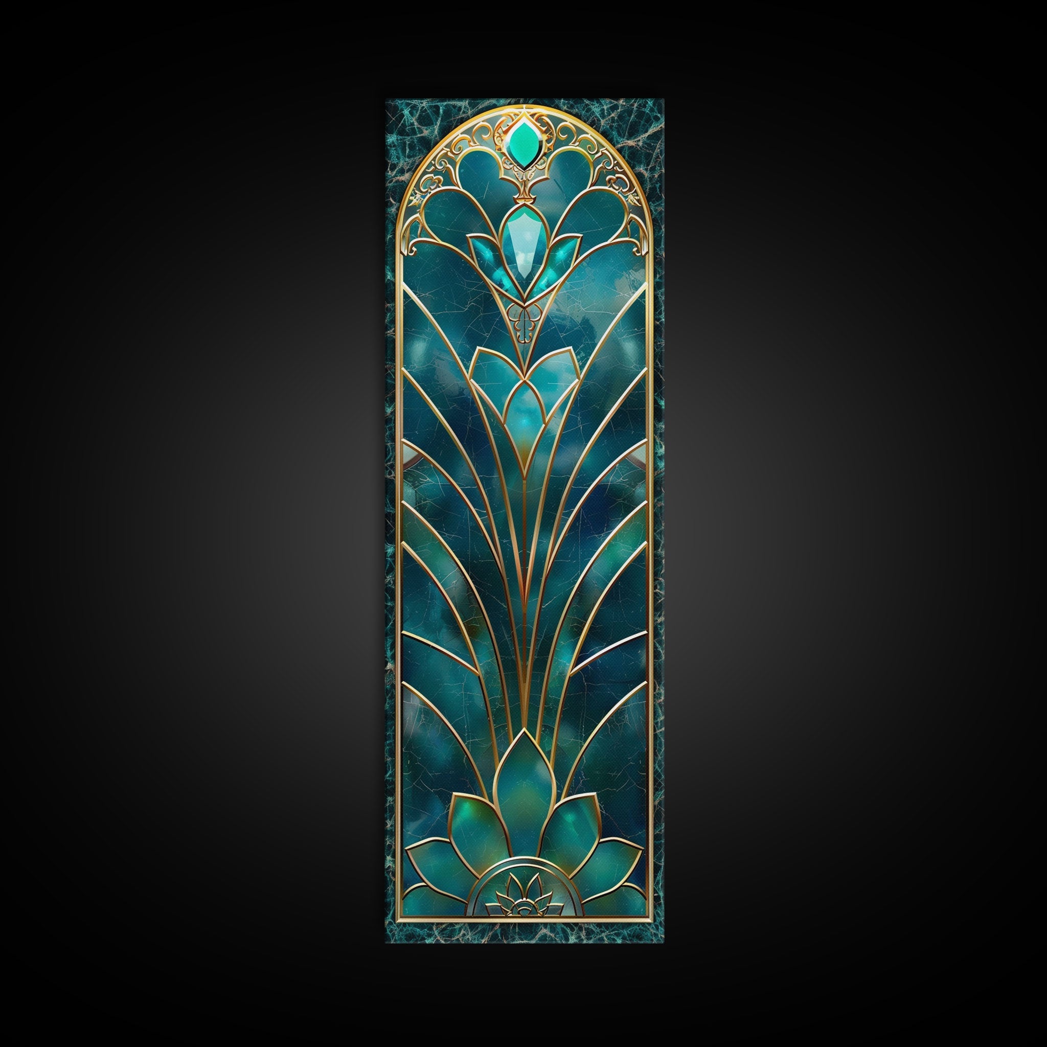 Art Deco Stained Glass Print, Framed Canvas, Wood Frame Wall Art, Retro Style Decor, Roaring 20s Inspired Wall Art | | Wiccan Center