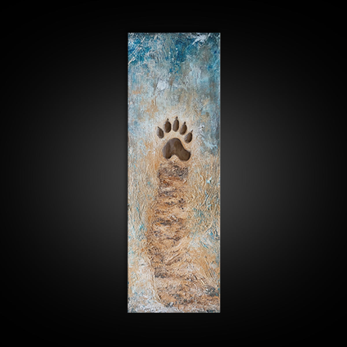 Bear Paw Rustic Wall Art Framed Canvas Print Southwest Wall Art Wildlife Home Decor Cottagecore Art Vertical Wall Art