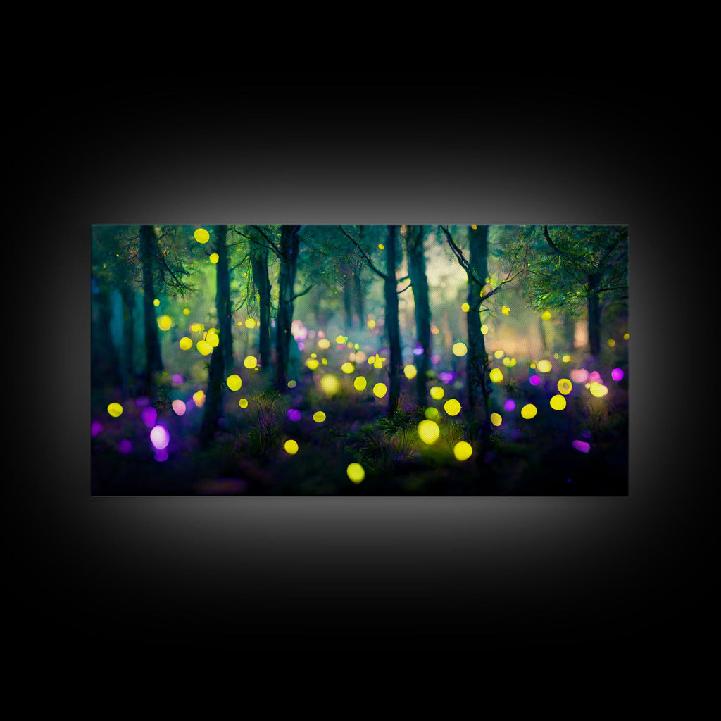 Magical forest with fairies canvas print, fantasy art, cool wall art, dorm art, ready to hang wall art | | Wiccan Center