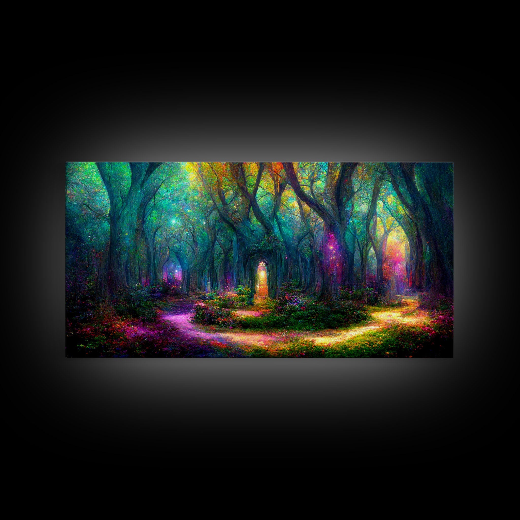 Beautiful Fantasy wall art, canvas print, magical forest, fantasy landscape art, ready to hang wall art | | Wiccan Center