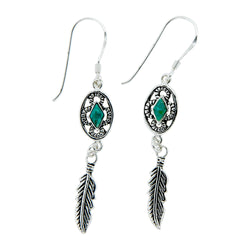 Concho Native Earrings with Turquoise | Earrings | Wiccan Center