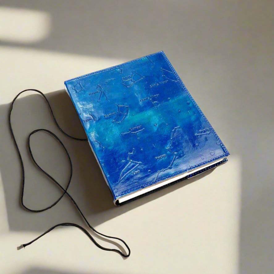 Constellation Refillable Embossed Leather Journal with Recycled Paper | Journal | Wiccan Center