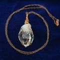Clear Smoky Raw Quartz Crystal Pendant Necklace, Copper Wire-Wrapped, Handmade | Handmade > Copper & Gemstone | Wiccan Center