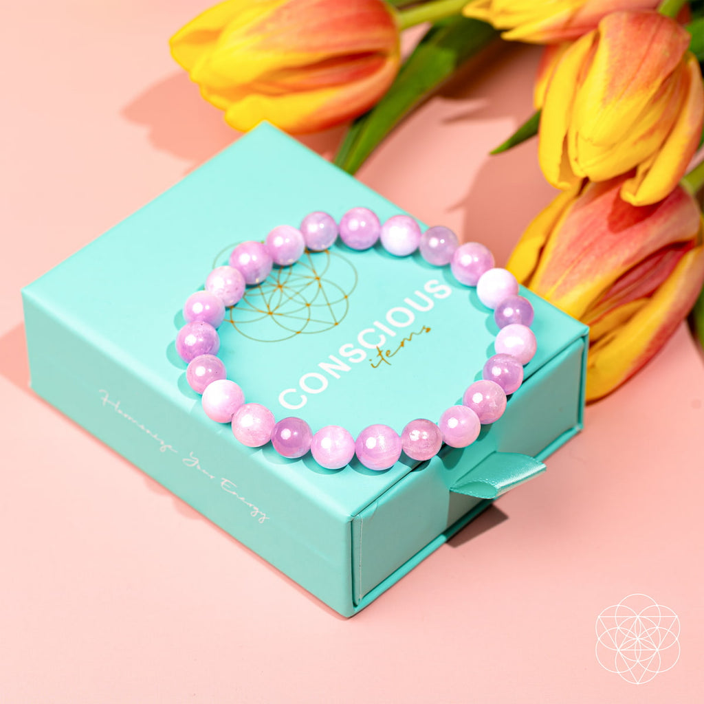 The Heart Reset - Rare Pink Kunzite Bracelet | Bracelet | Wiccan Center