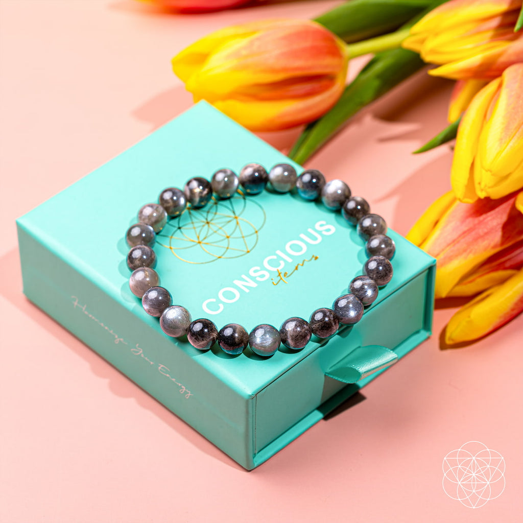 The Empath’s Cord Cutter – Black Moonstone Bracelet | Bracelet | Wiccan Center