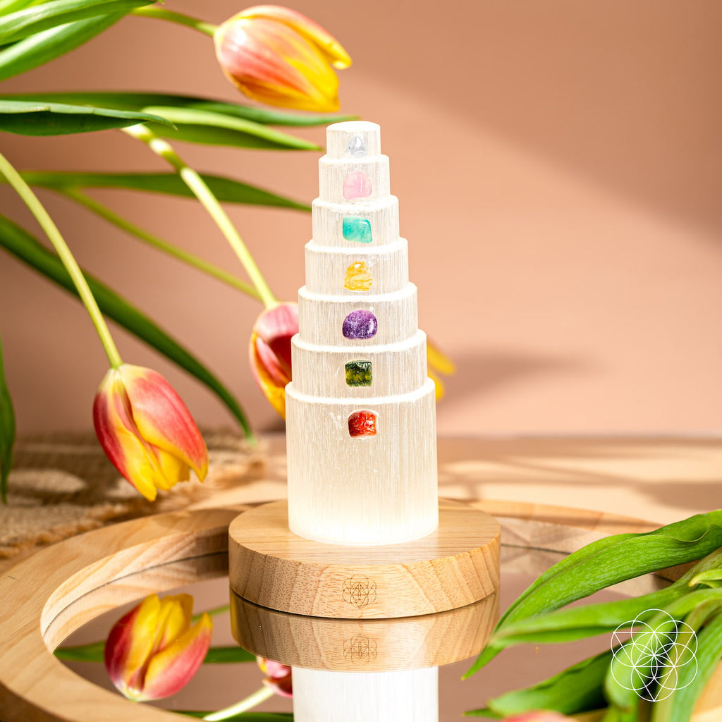 The Stress Shield Lamp - 7 Stones of Healing | Night Light | Wiccan Center