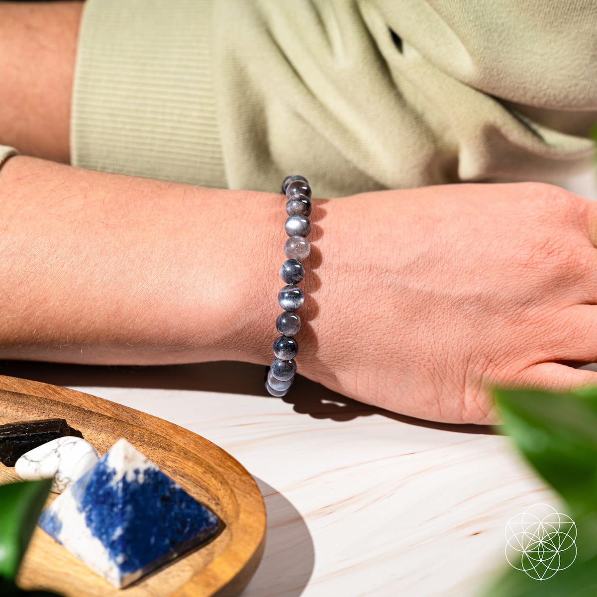 The Empath’s Cord Cutter – Black Moonstone Bracelet | Bracelet | Wiccan Center