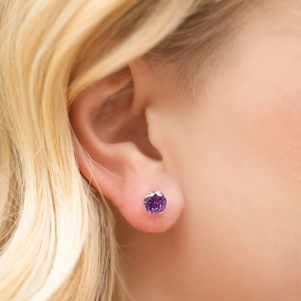 Amethyst Birthstone Earrings in 925 Silver | Earring | Wiccan Center