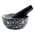 Cosmos Design Carved Black Soapstone Mortar & Pestle 5" x 2" | Mortar & Pestle | Wiccan Center