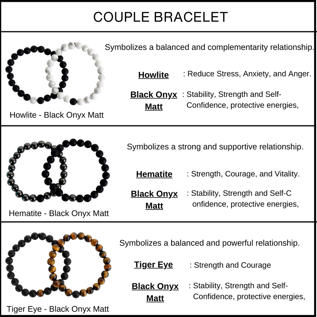 Tiger Eye Howlite Couple Bracelets, Anniversary Gift (Prosperity and Truth) | Bracelets | Wiccan Center
