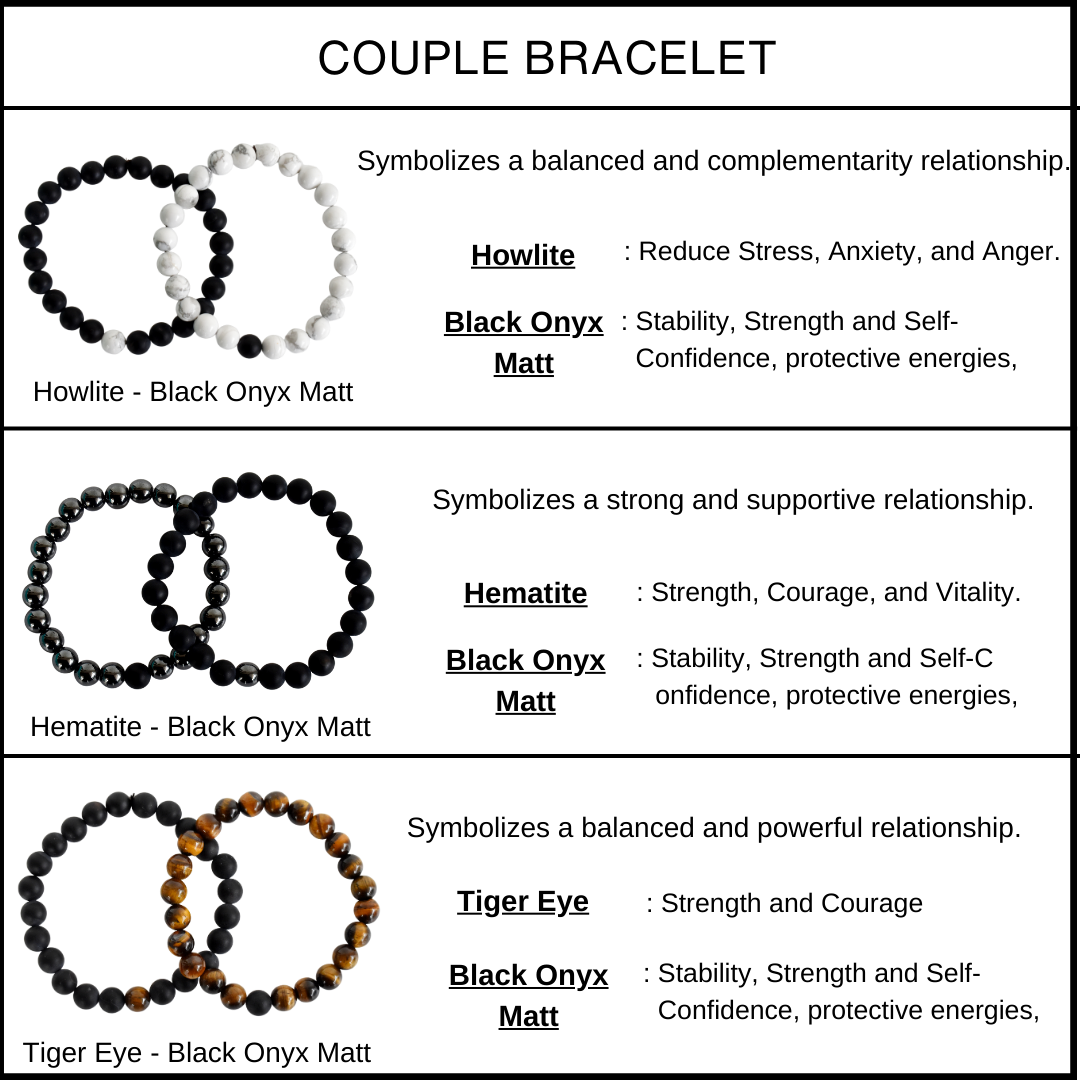 Tiger Eye Howlite Couple Bracelets, Anniversary Gift (Prosperity and Truth) | Bracelets | Wiccan Center