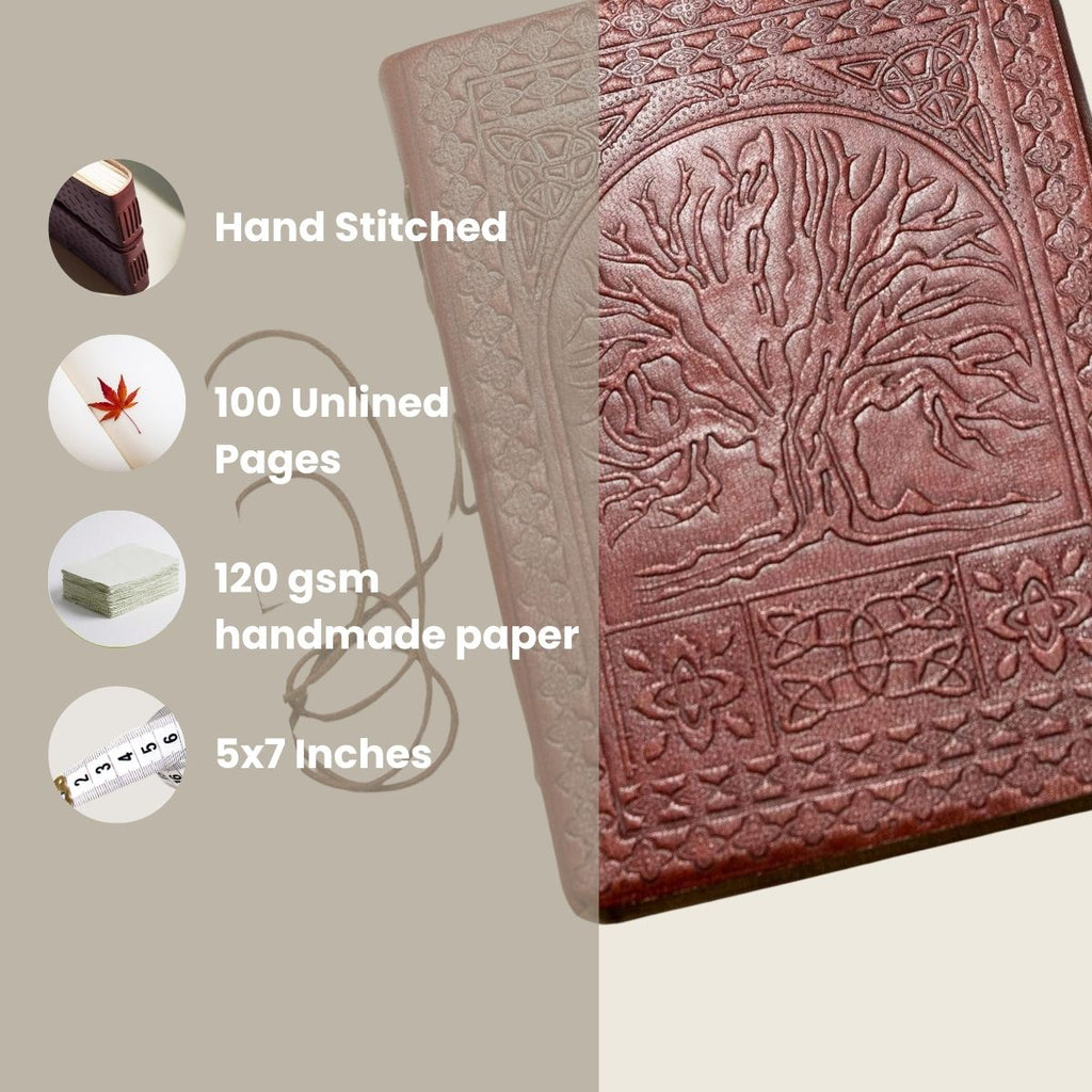 Tree Of Life Handmade Leather Journal | Journal | Wiccan Center