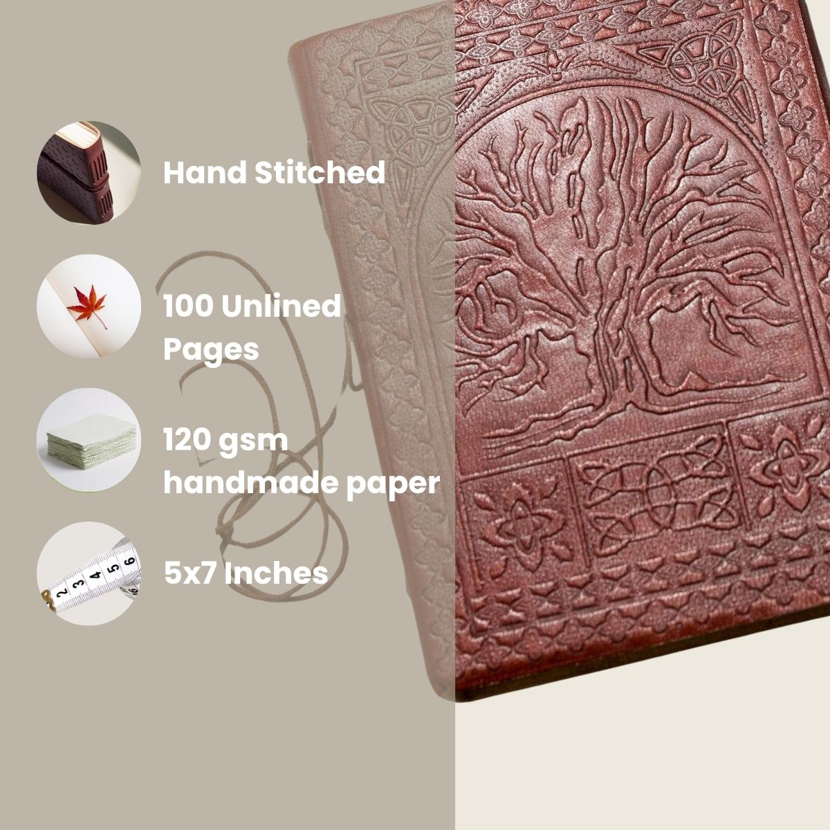 Tree Of Life Handmade Leather Journal | Journal | Wiccan Center
