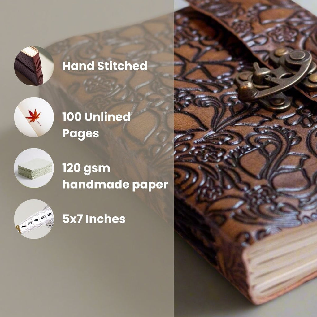Floral Embossed Latch Journal | Journal | Wiccan Center