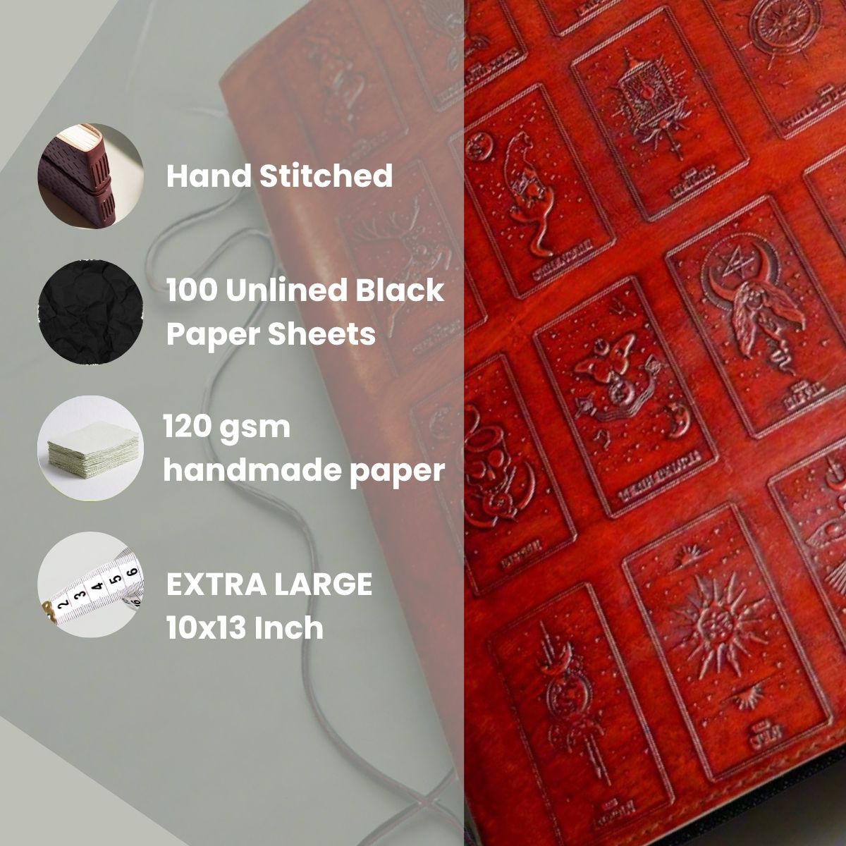 Mystic Tarot: 10x13 Leather Journal | Journal | Wiccan Center