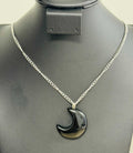 Assorted Gemstone Crescent Moon Necklace