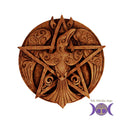 Crescent Raven Pentacle Plaque | Figurine | Wiccan Center