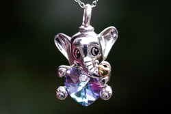Crystal Elephant Urn Necklace | | Wiccan Center