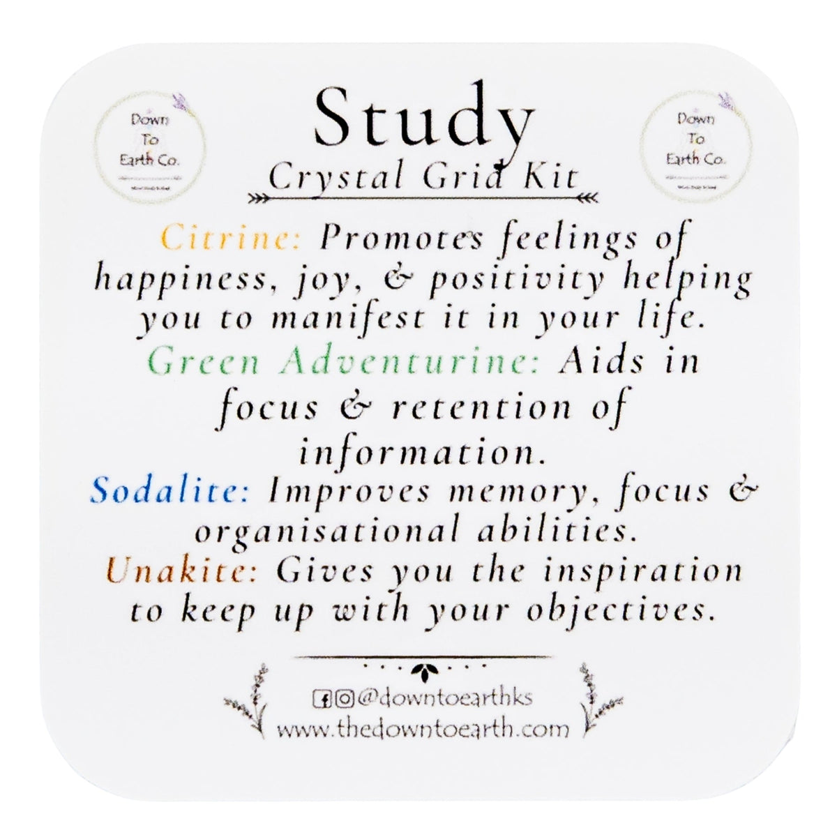 Study Crystal Grid Kit | Religious Items | Wiccan Center