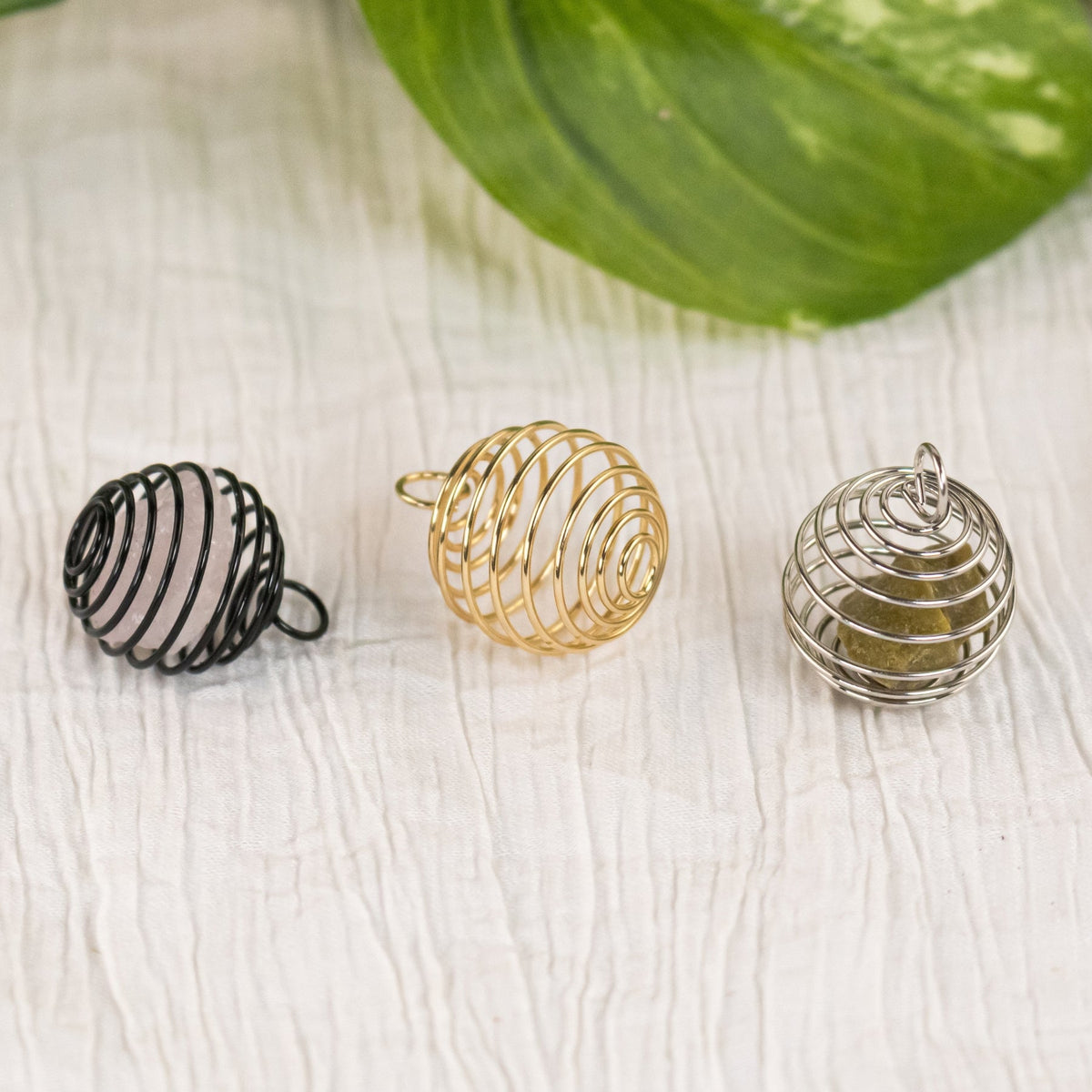 Spiral Crystal Cage Holder