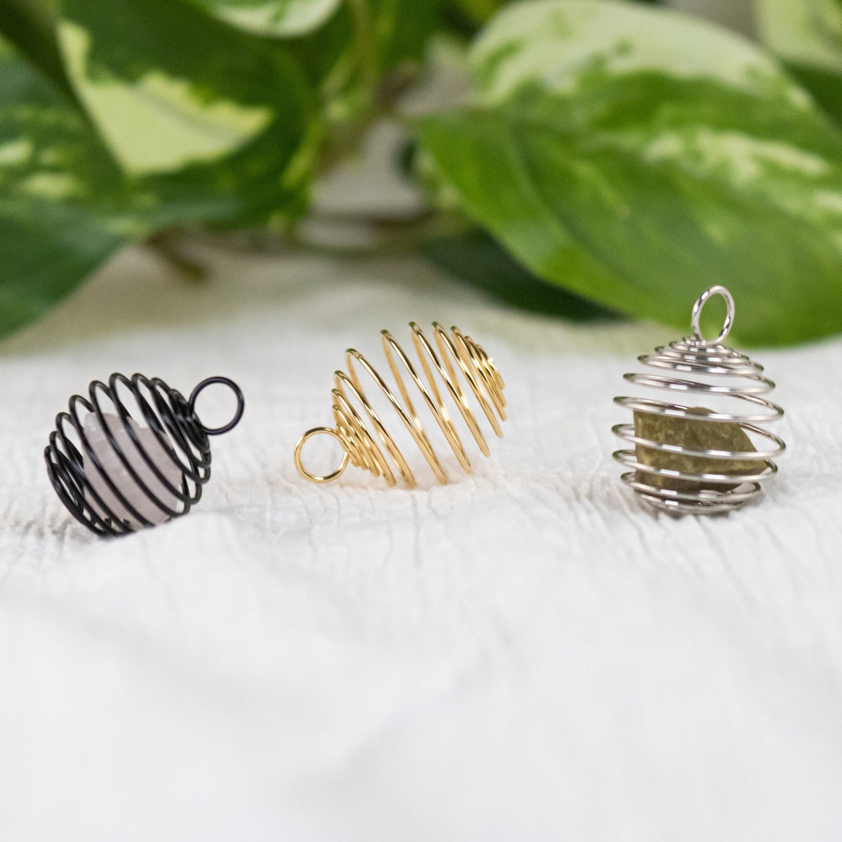 Spiral Crystal Cage Holder