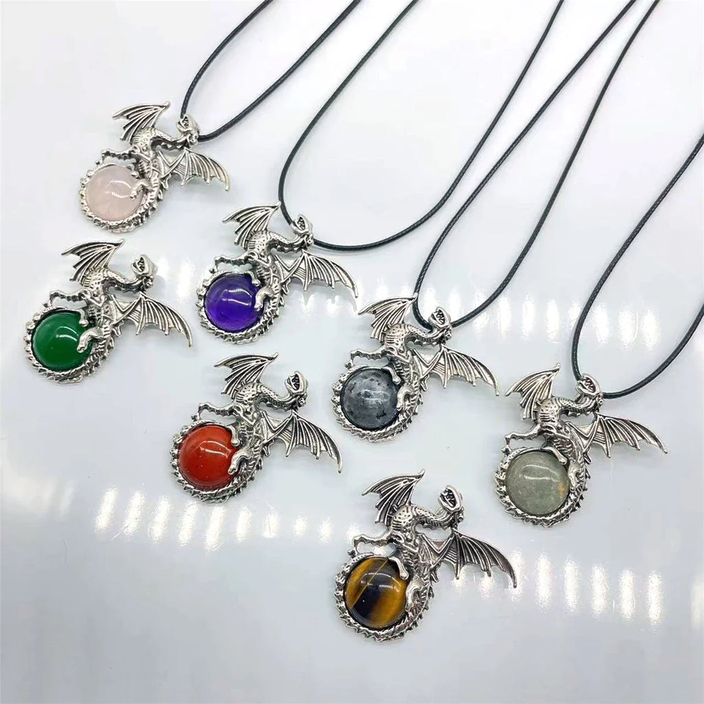Crystal Circle Dragon Necklaces | necklace | Wiccan Center