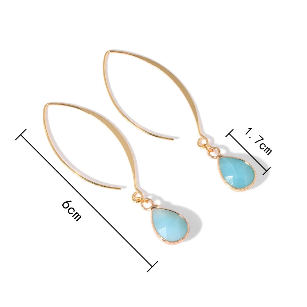Crystal Faceted Teardrop Gold Earrings | earrings | Wiccan Center