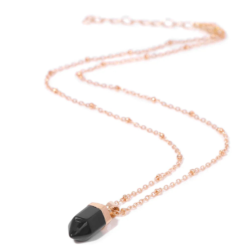Crystal Point Gold Pendant Necklaces | necklace | Wiccan Center