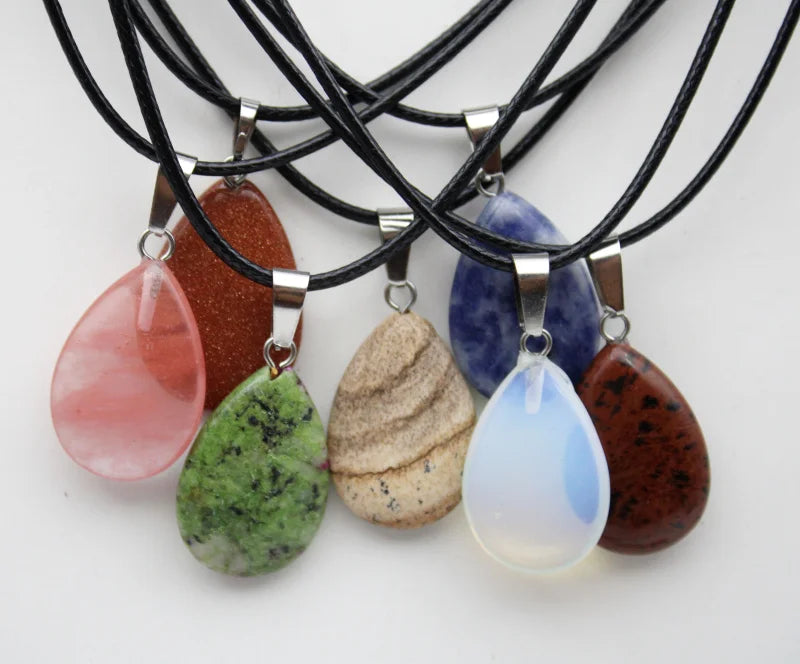 Crystal Teardrop Pendant Necklace | necklace | Wiccan Center