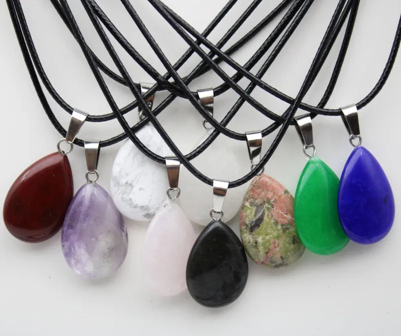 Crystal Teardrop Pendant Necklace | necklace | Wiccan Center