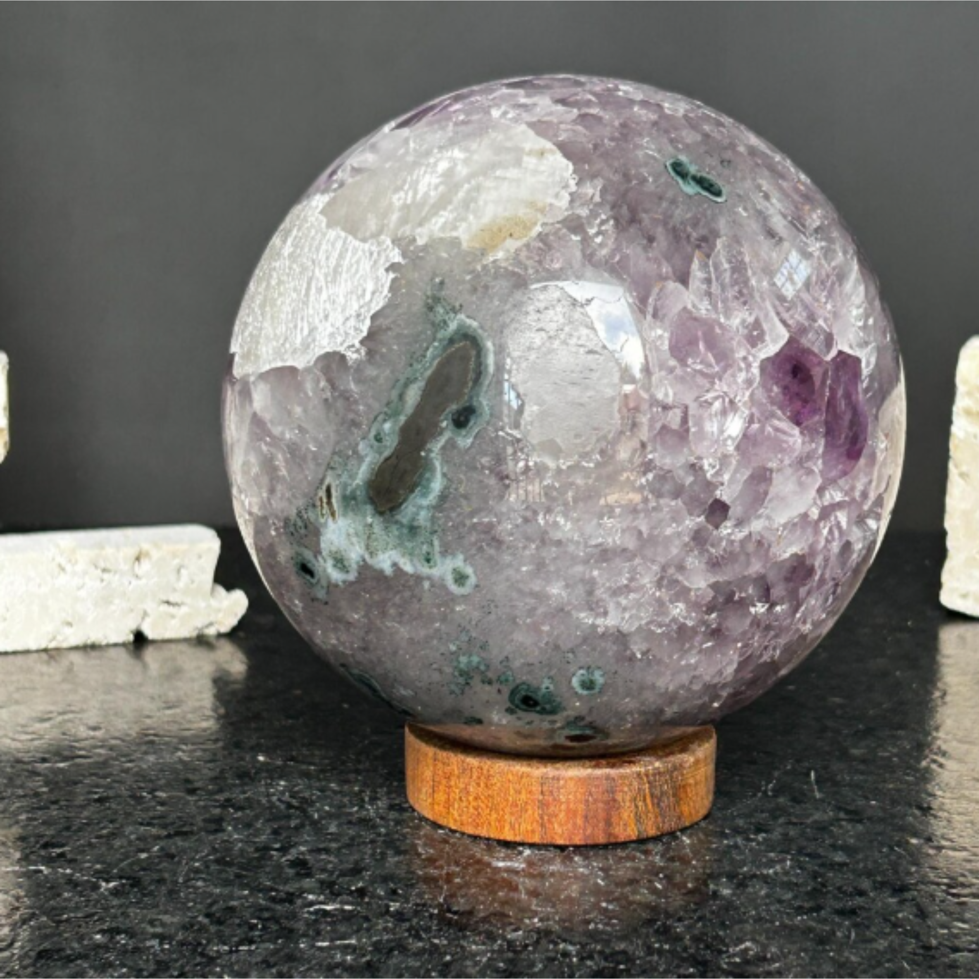 Crystal purple amethyst - Gem stone amethyst sphere | Amethyst Geodes | Wiccan Center