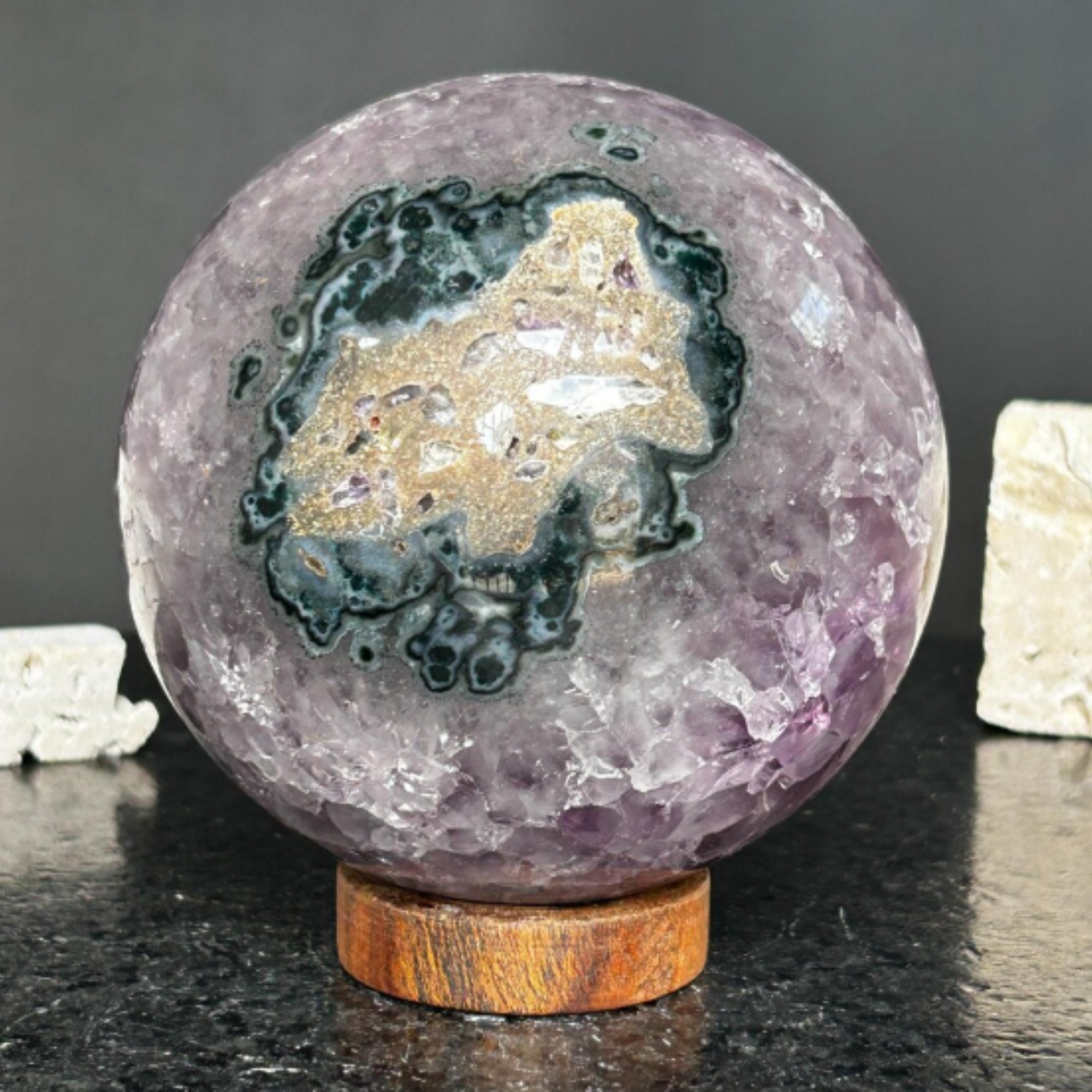 Crystal purple amethyst - Gem stone amethyst sphere | Amethyst Geodes | Wiccan Center
